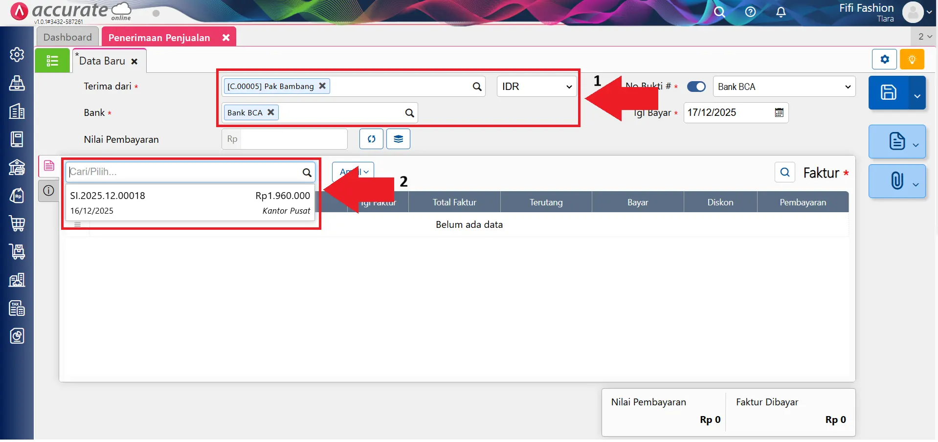 membuat faktur penjualan cicilan
